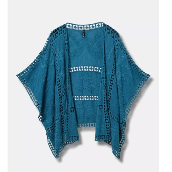 Tonal Embroidered Ruana - Picture 2 of 4